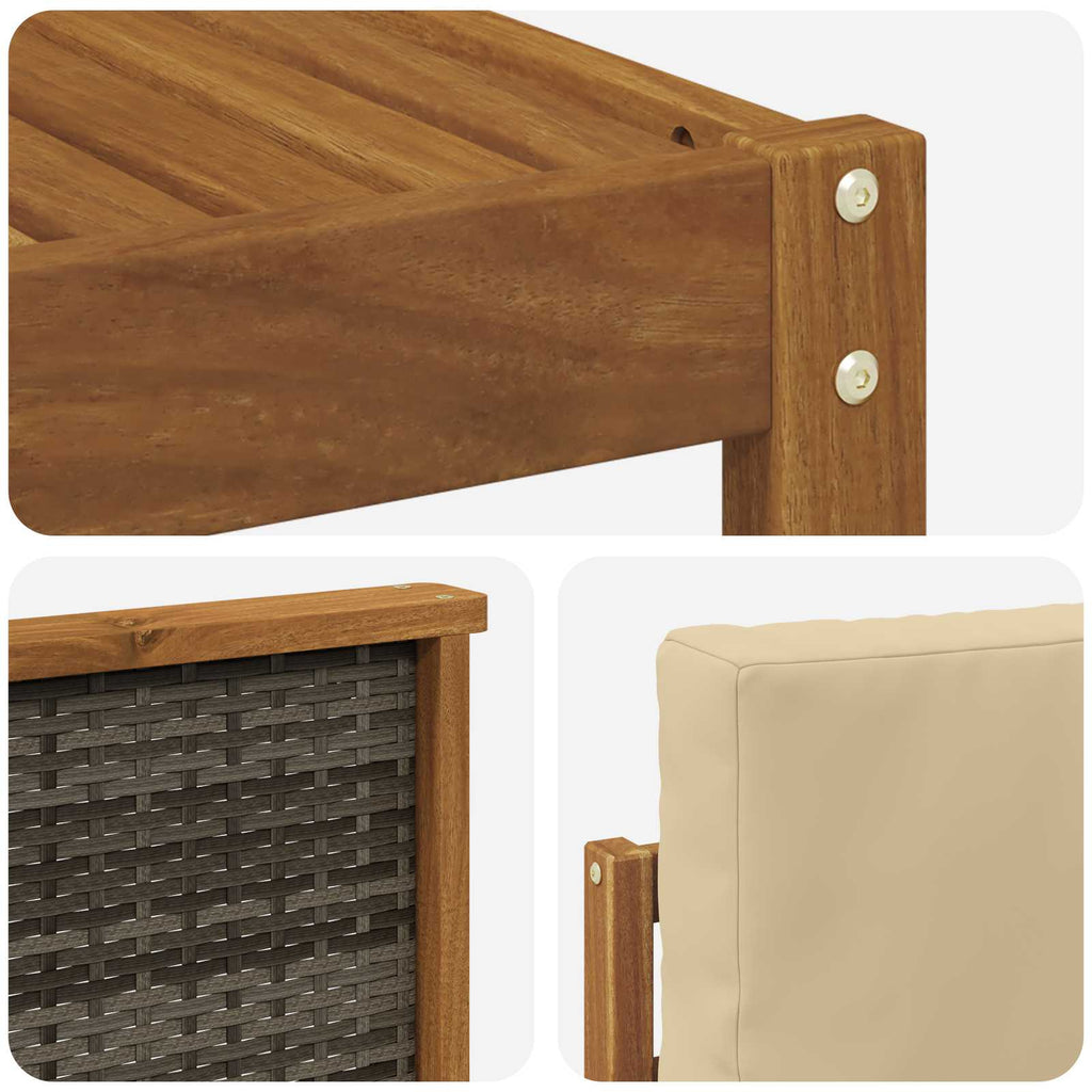 vidaXL Zestaw sof na zewnątrz 6 szt. Naturalny i Beżowy Poliester