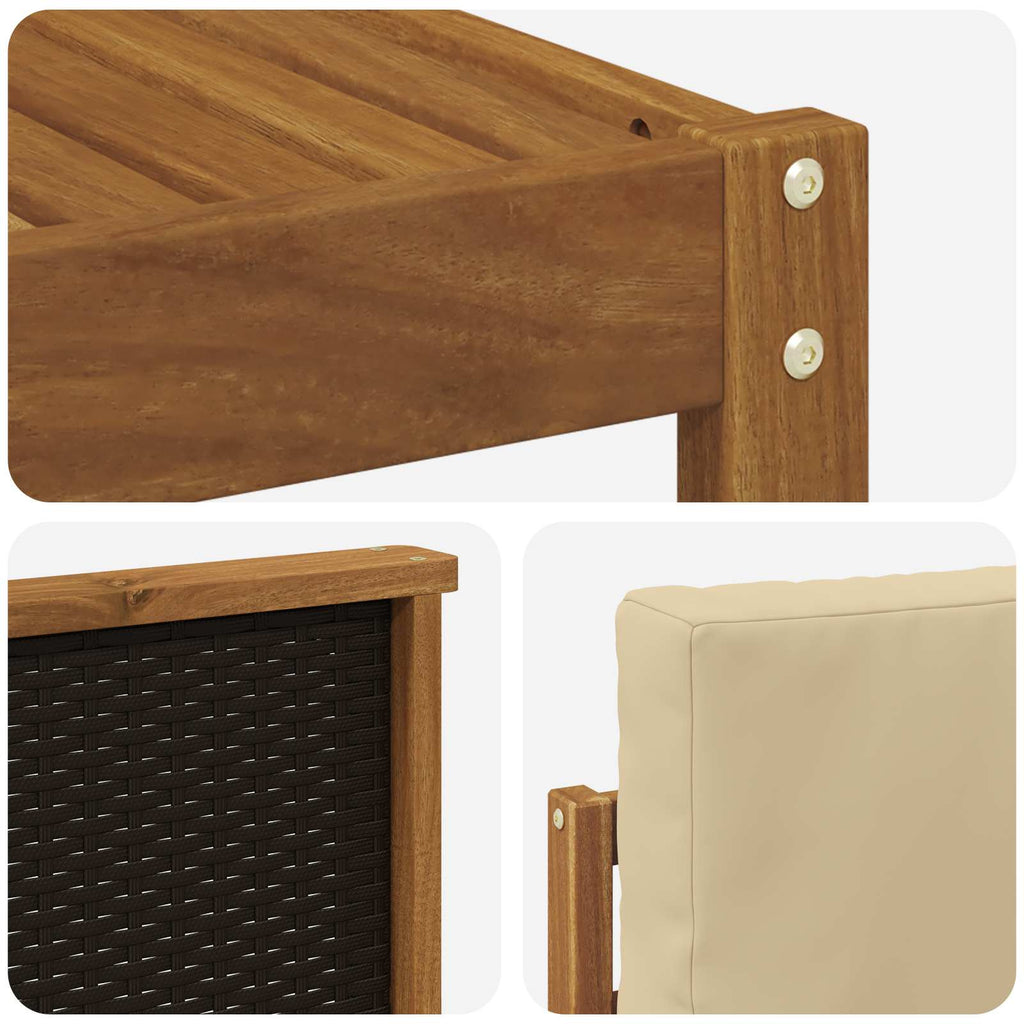 vidaXL Zestaw sof na zewnątrz z poduszką 9 pcs Naturalny i Beżowy