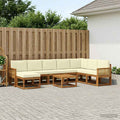 vidaXL Zestaw sof na zewnątrz z poduszką 9 pcs Naturalny i Kremowy
