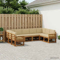 vidaXL Zestaw sof na zewnątrz z poduszką 9 pcs Naturalny i Beżowy