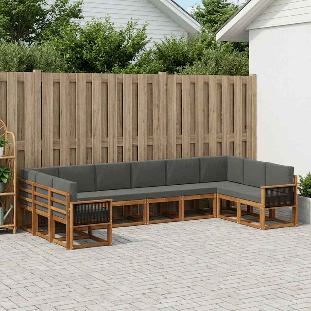 vidaXL Zestaw sof na zewnątrz 10 pcs Naturalny i Antracytowy