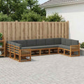 vidaXL Zestaw sof na zewnątrz 10 pcs Naturalny i Antracytowy