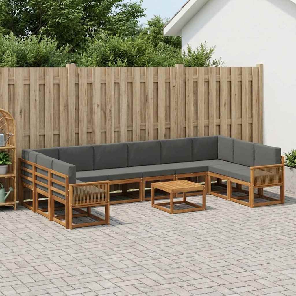 vidaXL Zestaw sof na zewnątrz 11 pcs Naturalny i Antracytowy