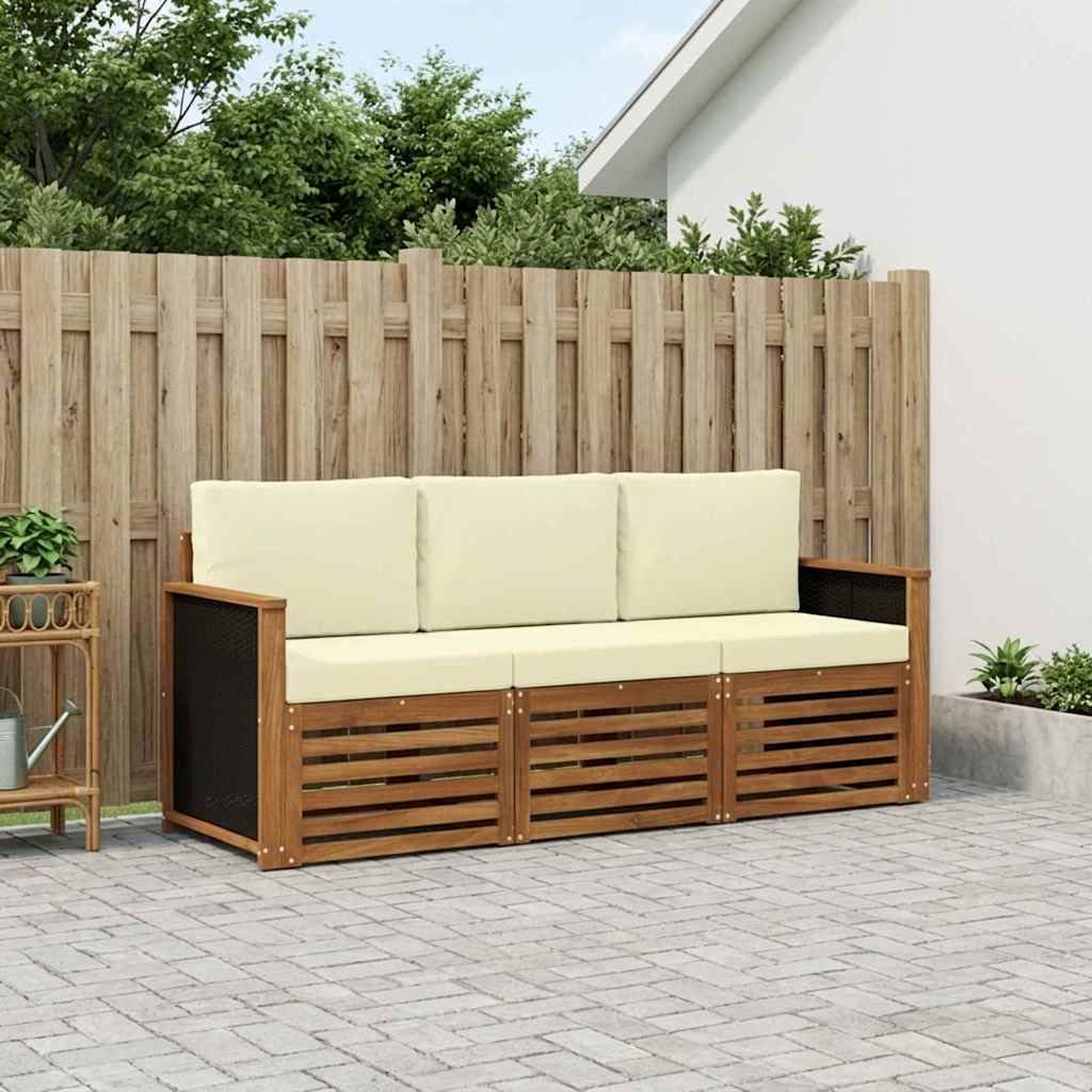 vidaXL Zestawy sof z poduszką 3 pcs Lite Drewno Akacji