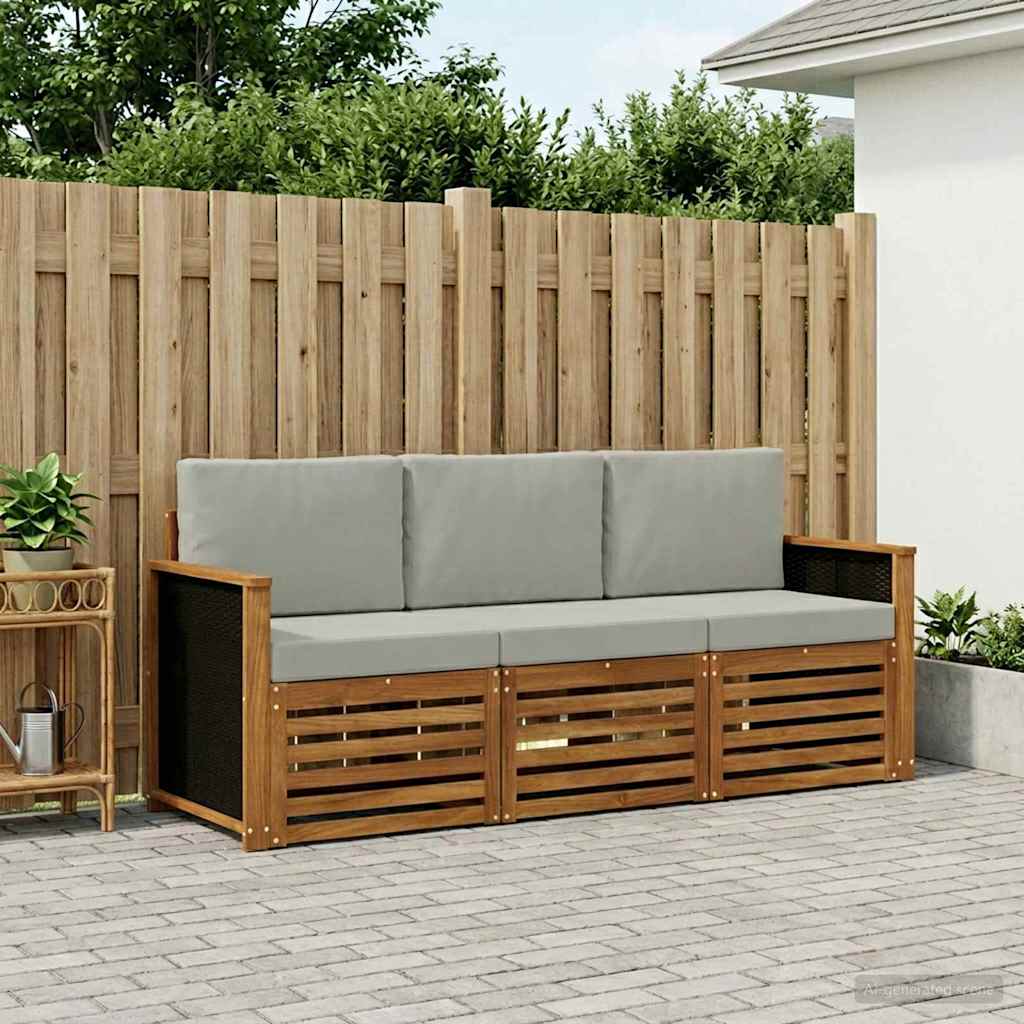 vidaXL Zestawy sof z poduszką 3 pcs Lite Drewno Akacji