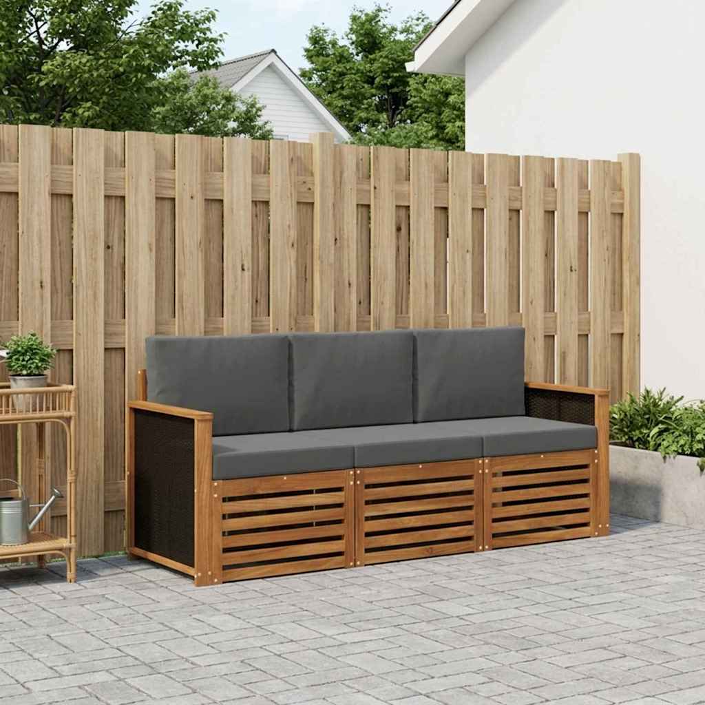 vidaXL Zestawy sof z poduszką 3 pcs Lite Drewno Akacji