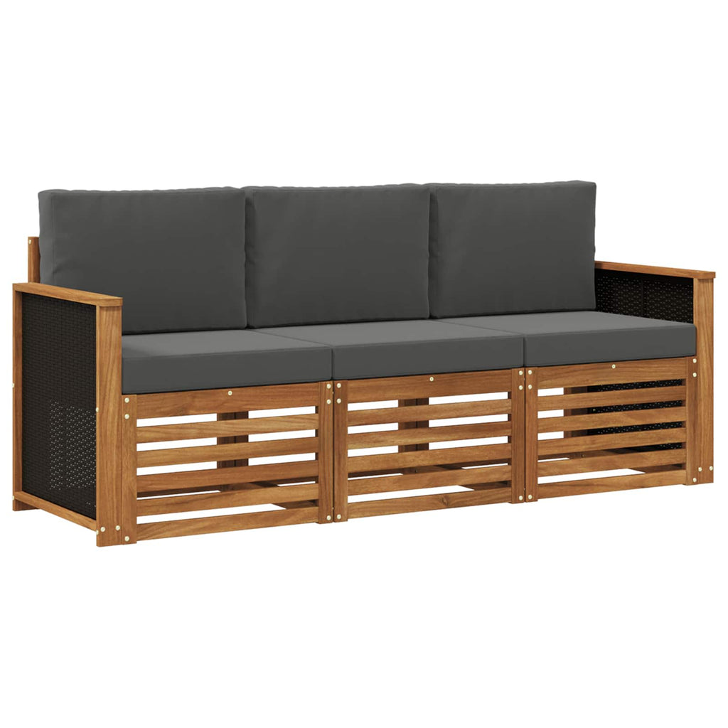vidaXL Zestawy sof z poduszką 3 pcs Lite Drewno Akacji