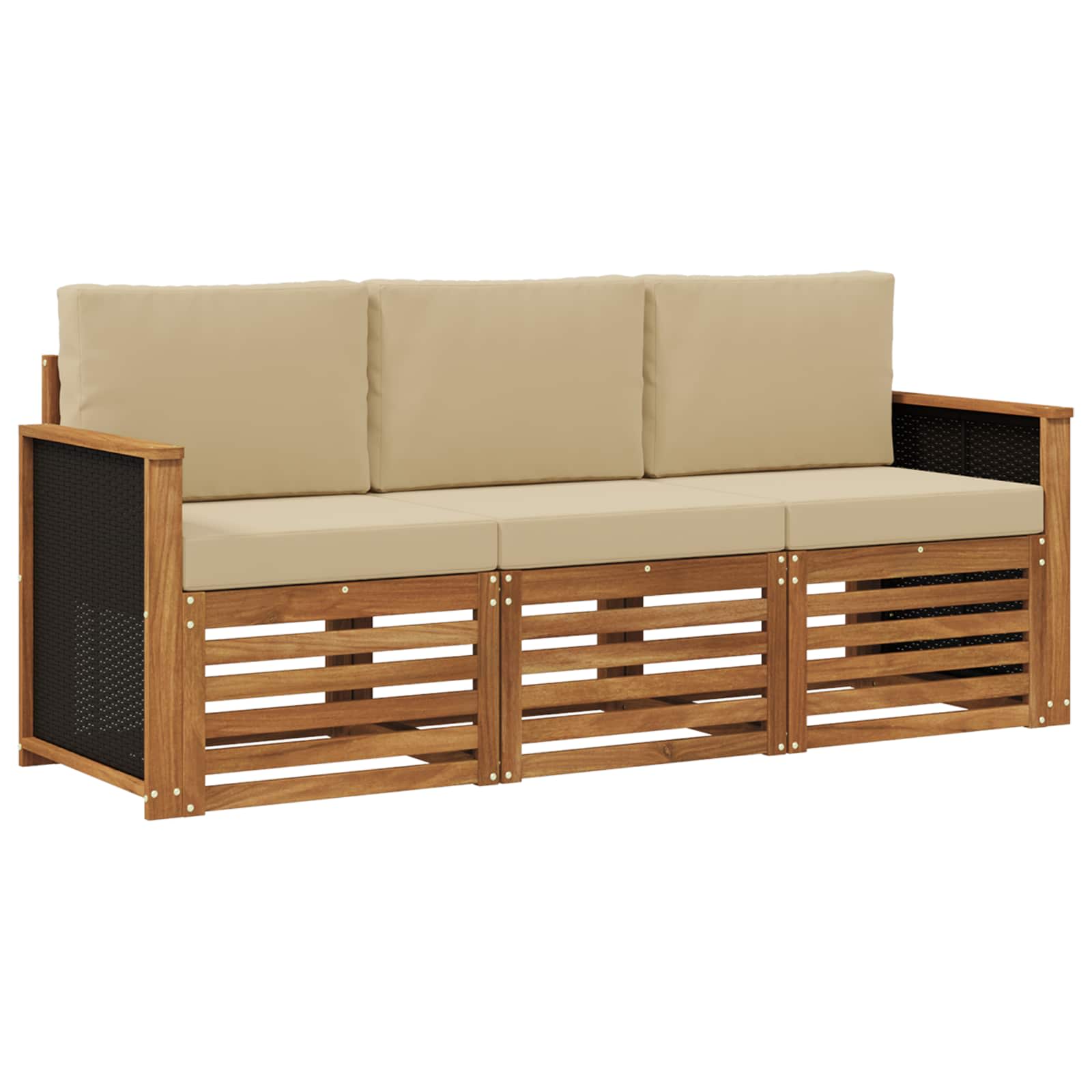 vidaXL Zestawy sof z poduszką 3 pcs Lite Drewno Akacji