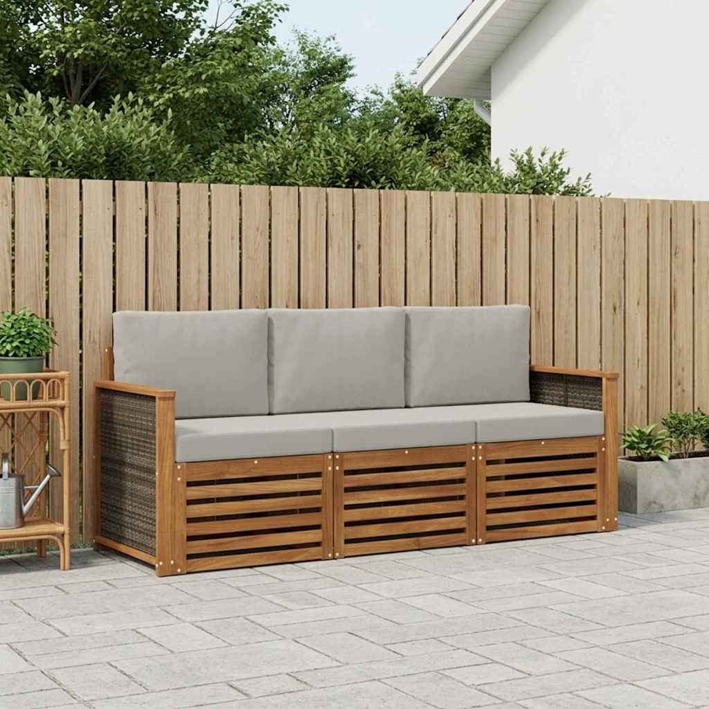 vidaXL Zestawy sof z poduszką 3 pcs Lite Drewno Akacji