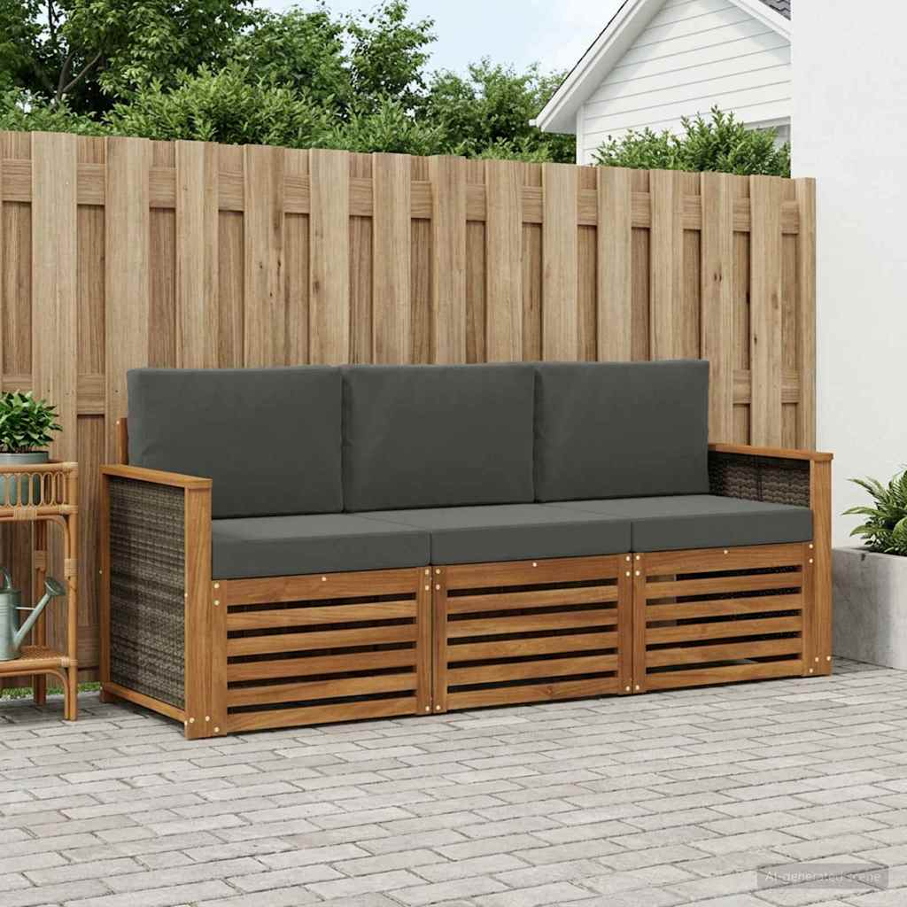 vidaXL Zestawy sof z poduszką 3 pcs Lite Drewno Akacji