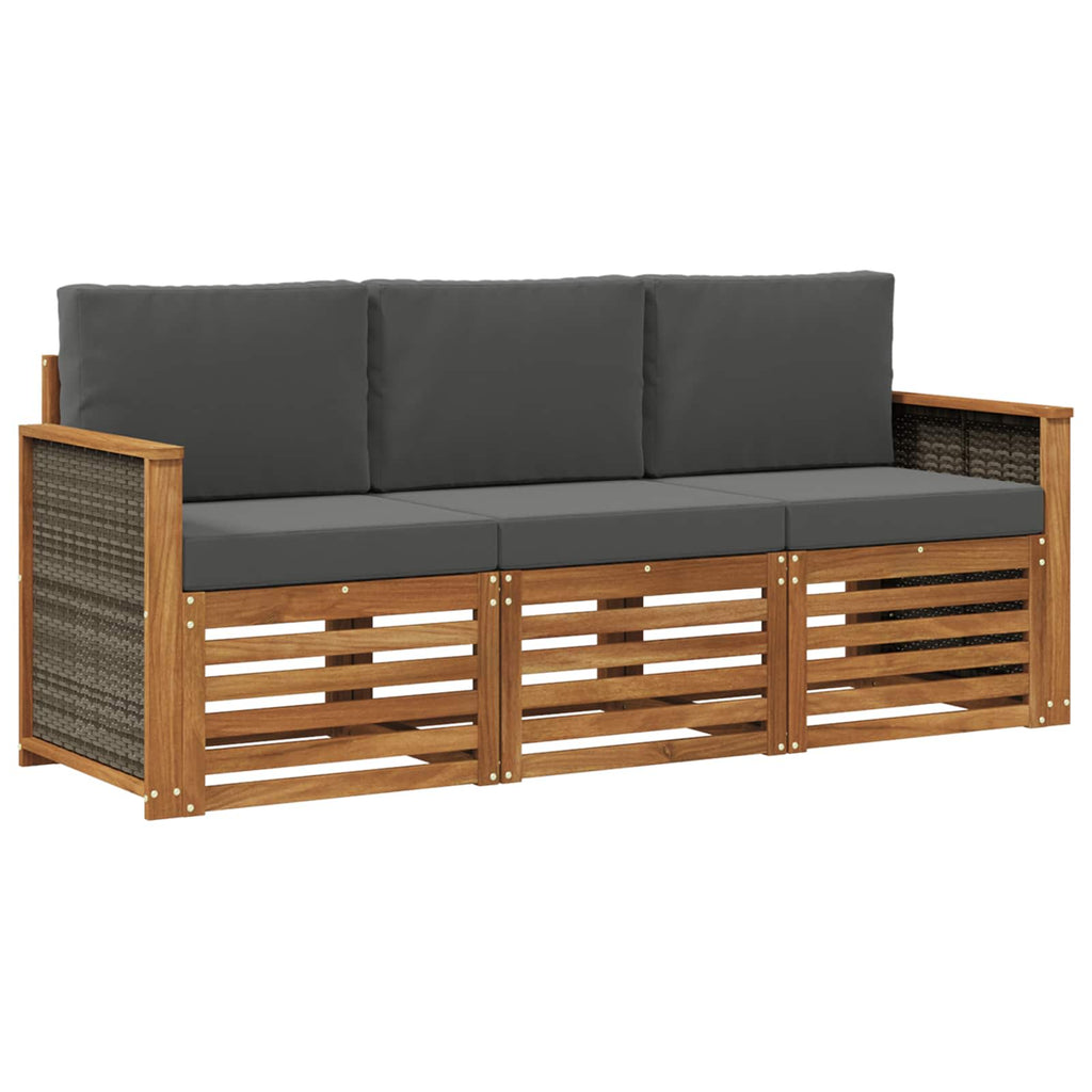 vidaXL Zestawy sof z poduszką 3 pcs Lite Drewno Akacji