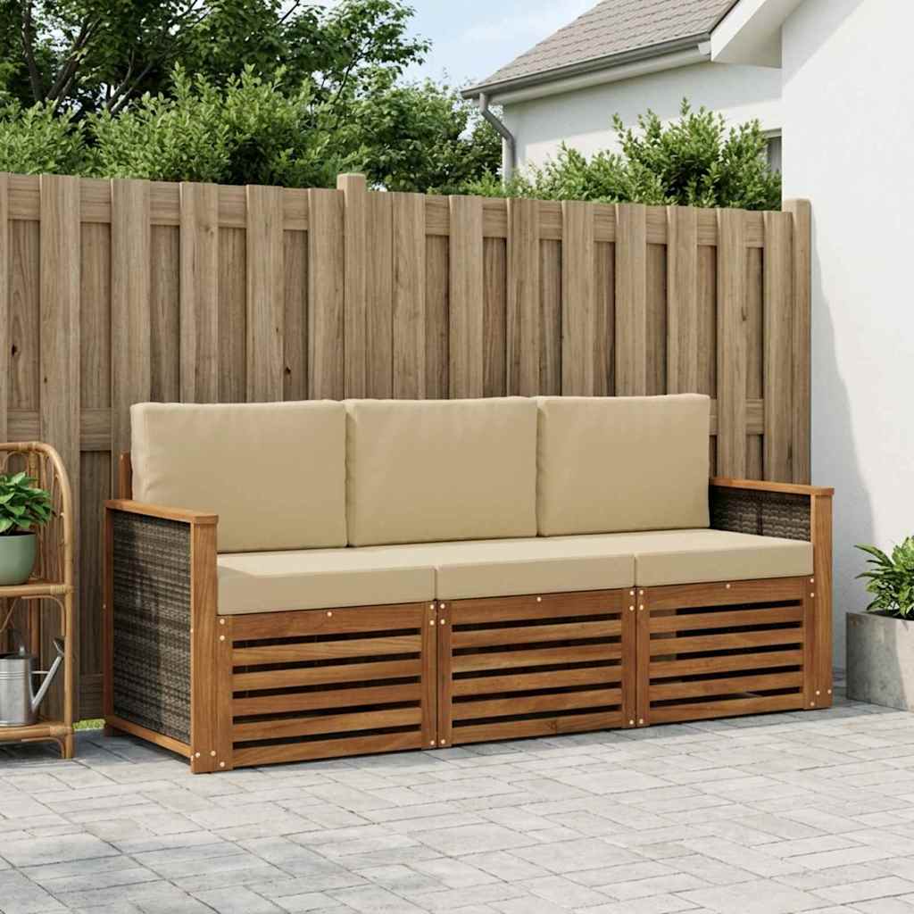 vidaXL Zestawy sof z poduszką 3 pcs Lite Drewno Akacji