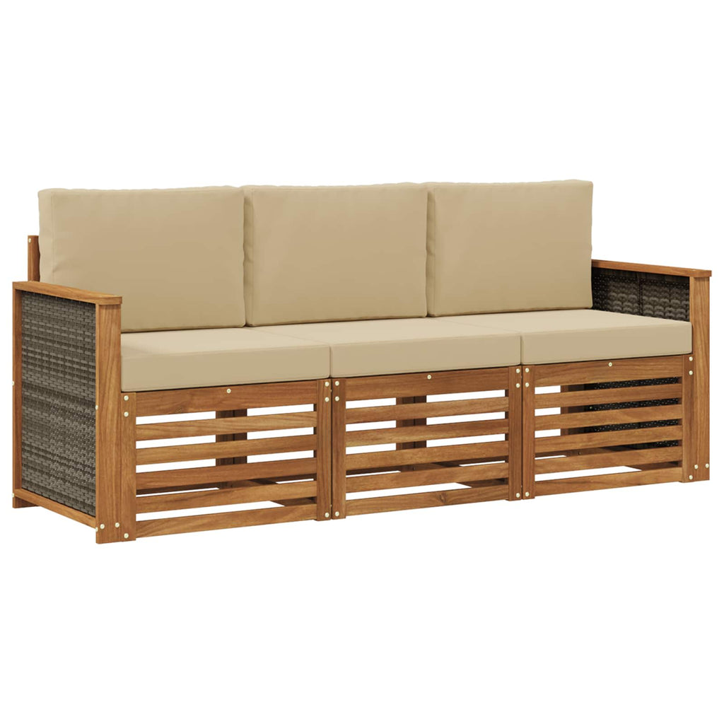 vidaXL Zestawy sof z poduszką 3 pcs Lite Drewno Akacji