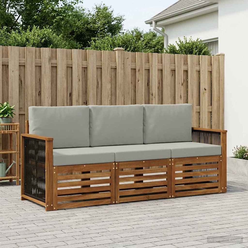 vidaXL Zestawy sof z poduszką 3 pcs Lite Drewno Akacji