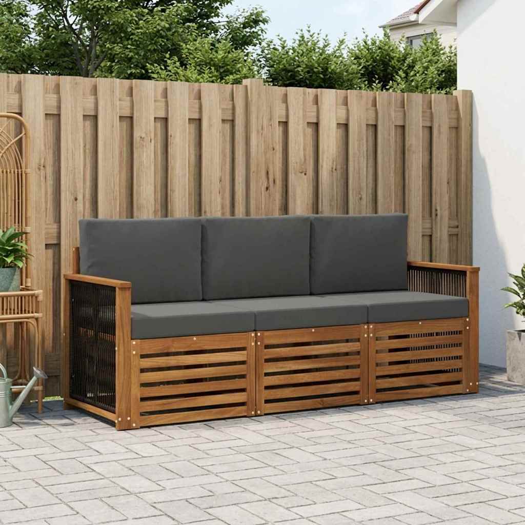 vidaXL Zestawy sof z poduszką 3 pcs Lite Drewno Akacji