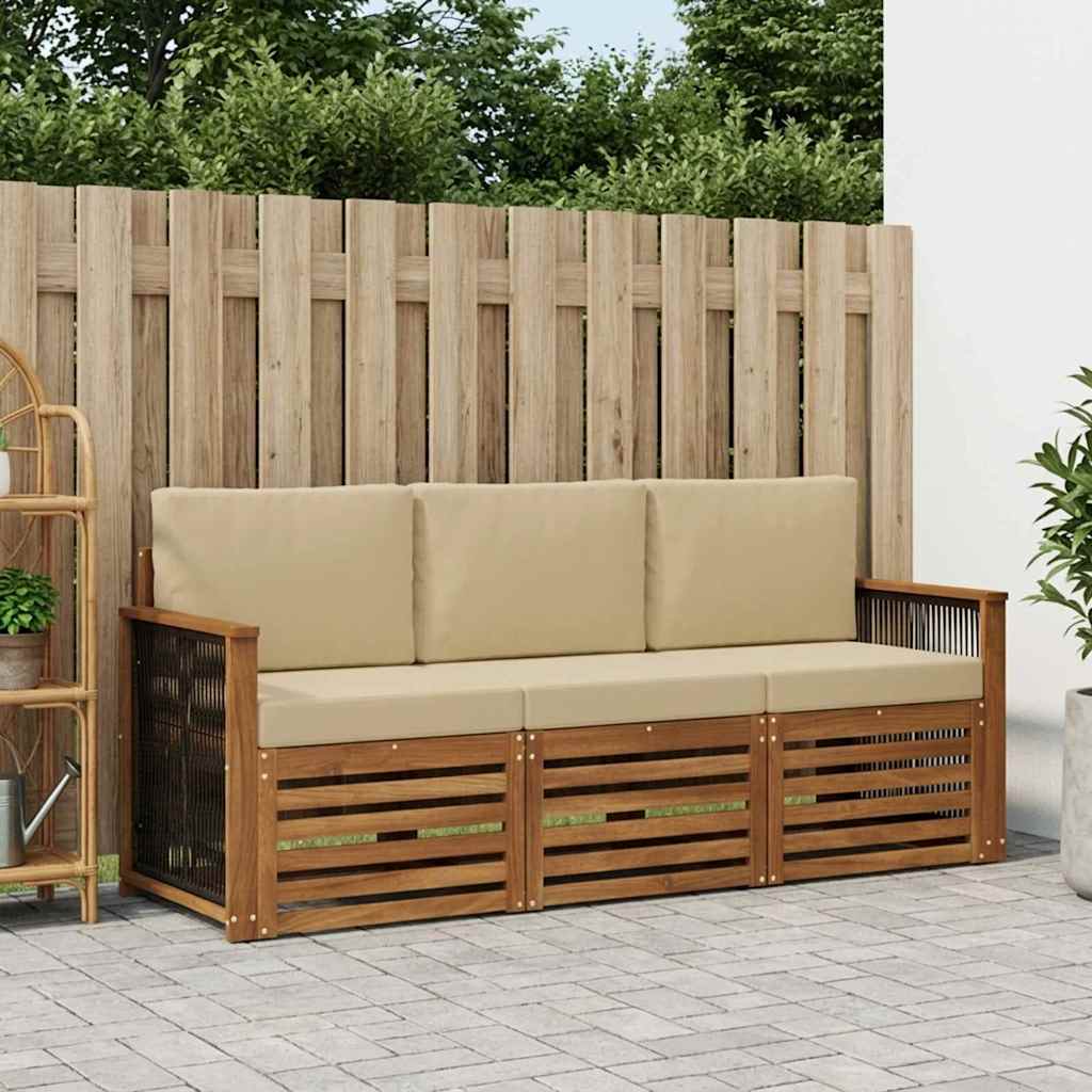 vidaXL Zestawy sof z poduszką 3 pcs Lite Drewno Akacji