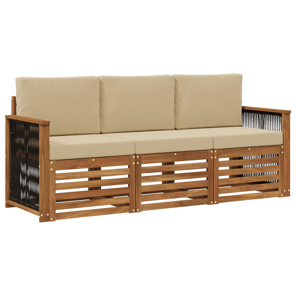 vidaXL Zestawy sof z poduszką 3 pcs Lite Drewno Akacji