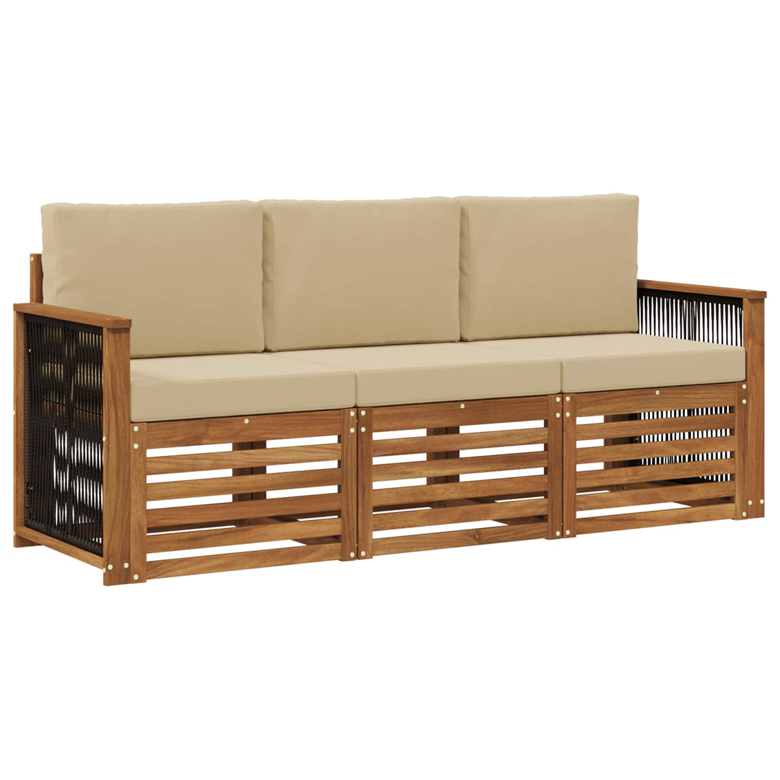 vidaXL Zestawy sof z poduszką 3 pcs Lite Drewno Akacji