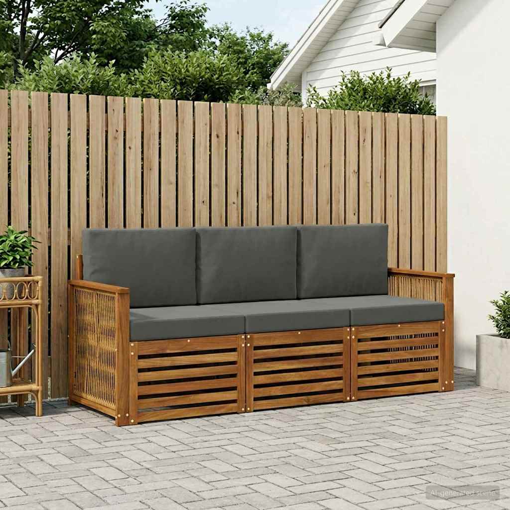 vidaXL Zestawy sof z poduszką 3 pcs Lite Drewno Akacji