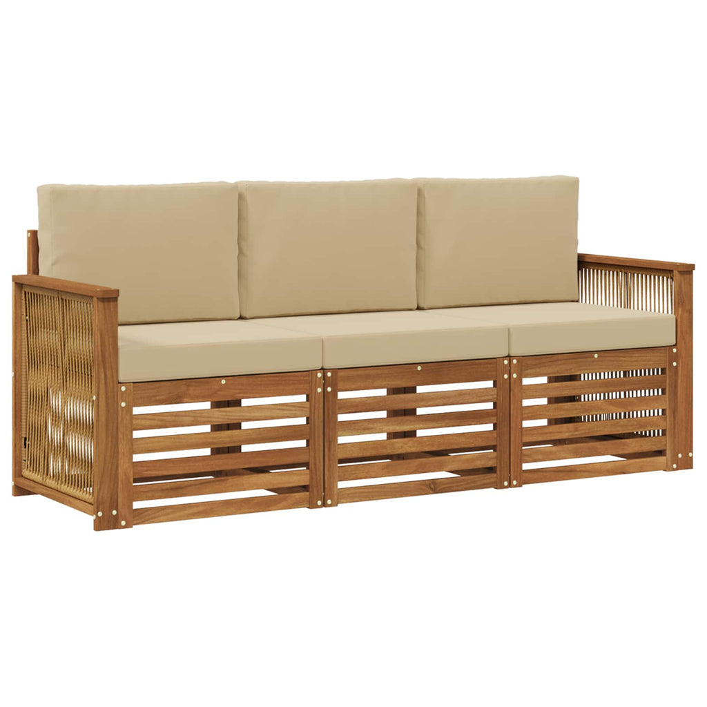 vidaXL Zestawy sof z poduszką 3 pcs Lite Drewno Akacji