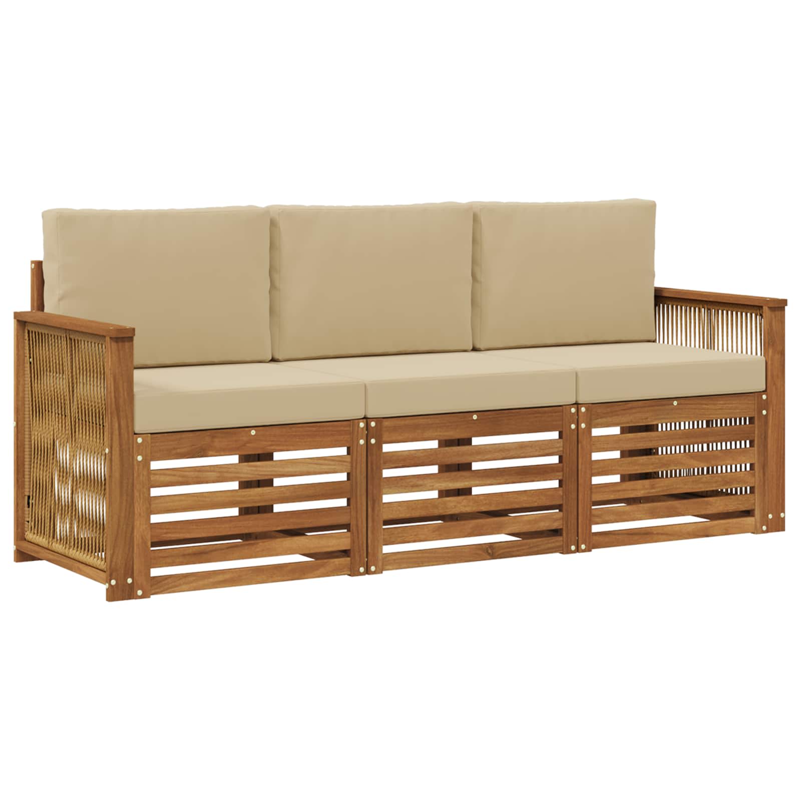 vidaXL Zestawy sof z poduszką 3 pcs Lite Drewno Akacji
