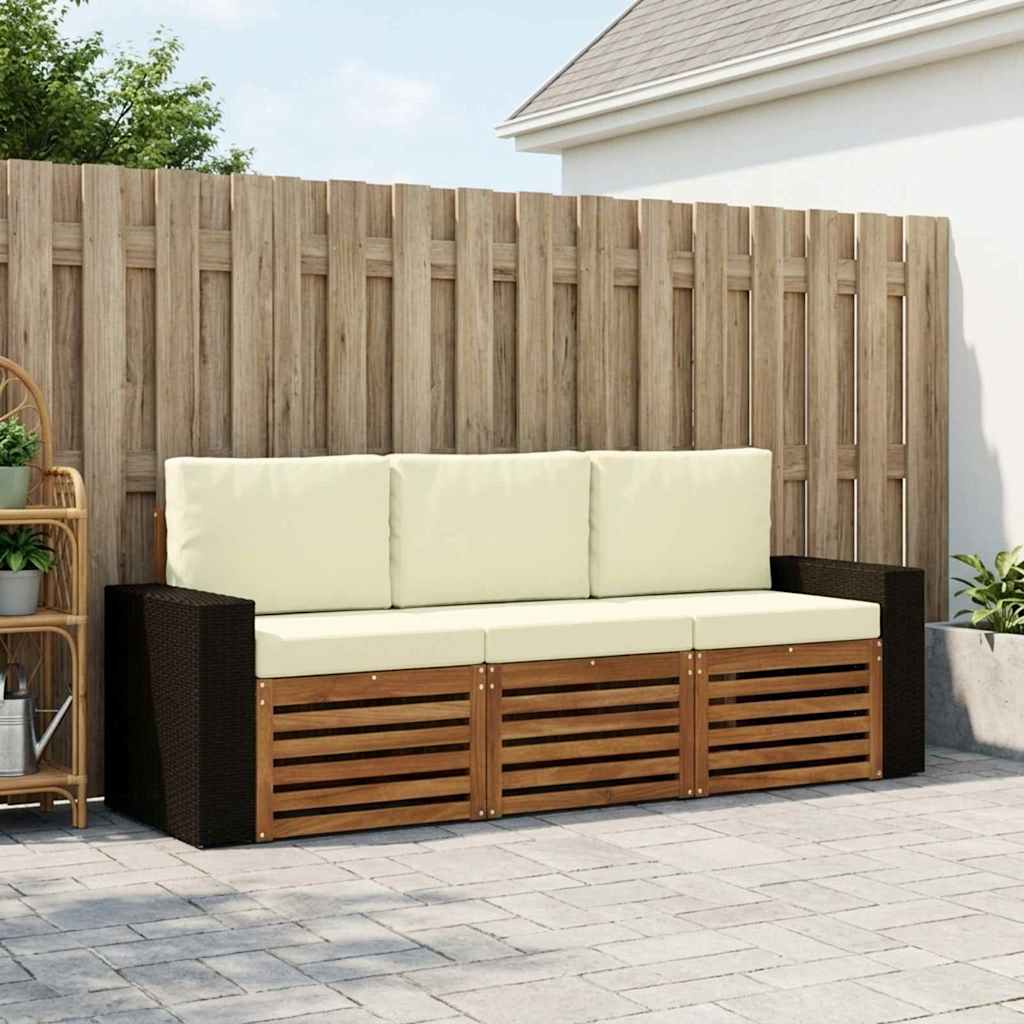 vidaXL Zestawy sof z poduszką 3 pcs Lite Drewno Akacji