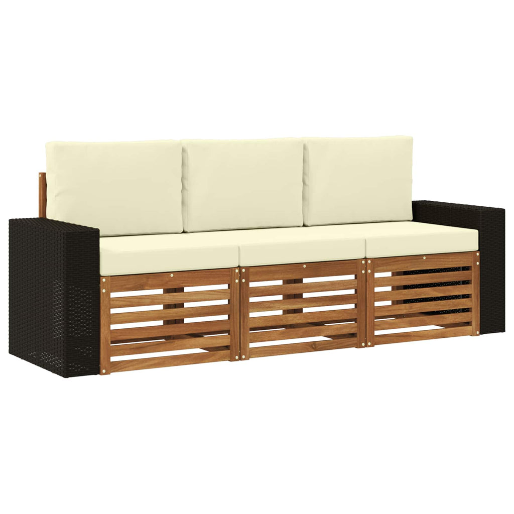vidaXL Zestawy sof z poduszką 3 pcs Lite Drewno Akacji