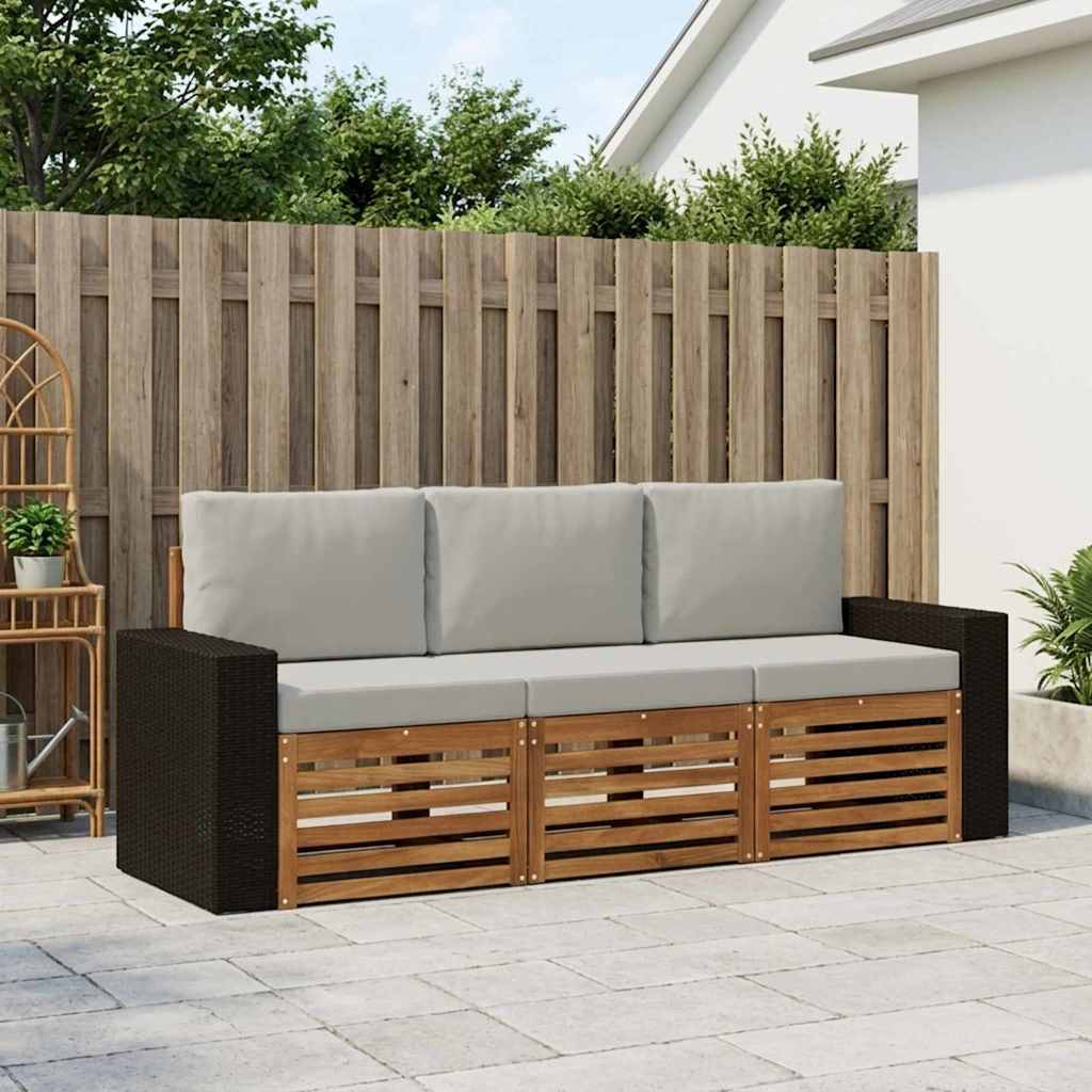 vidaXL Zestawy sof z poduszką 3 pcs Lite Drewno Akacji