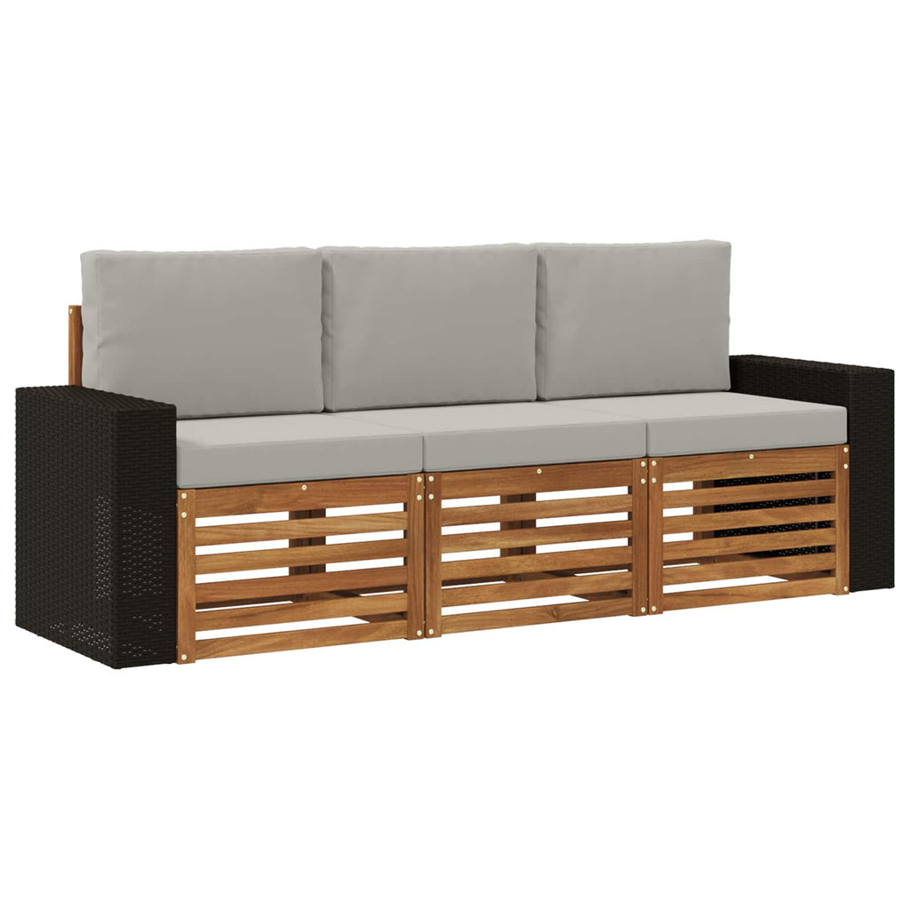 vidaXL Zestawy sof z poduszką 3 pcs Lite Drewno Akacji