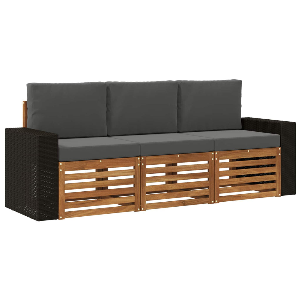 vidaXL Zestawy sof z poduszką 3 pcs Lite Drewno Akacji