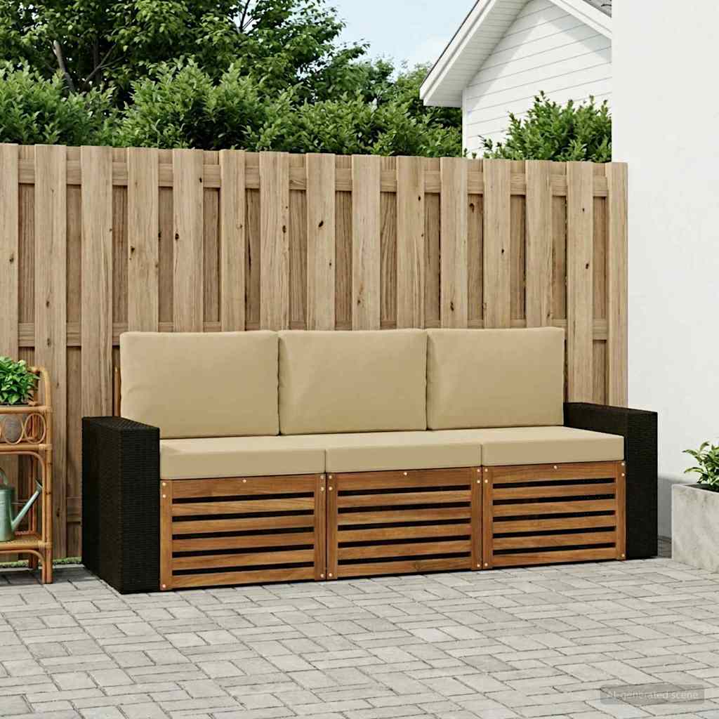 vidaXL Zestawy sof z poduszką 3 pcs Lite Drewno Akacji