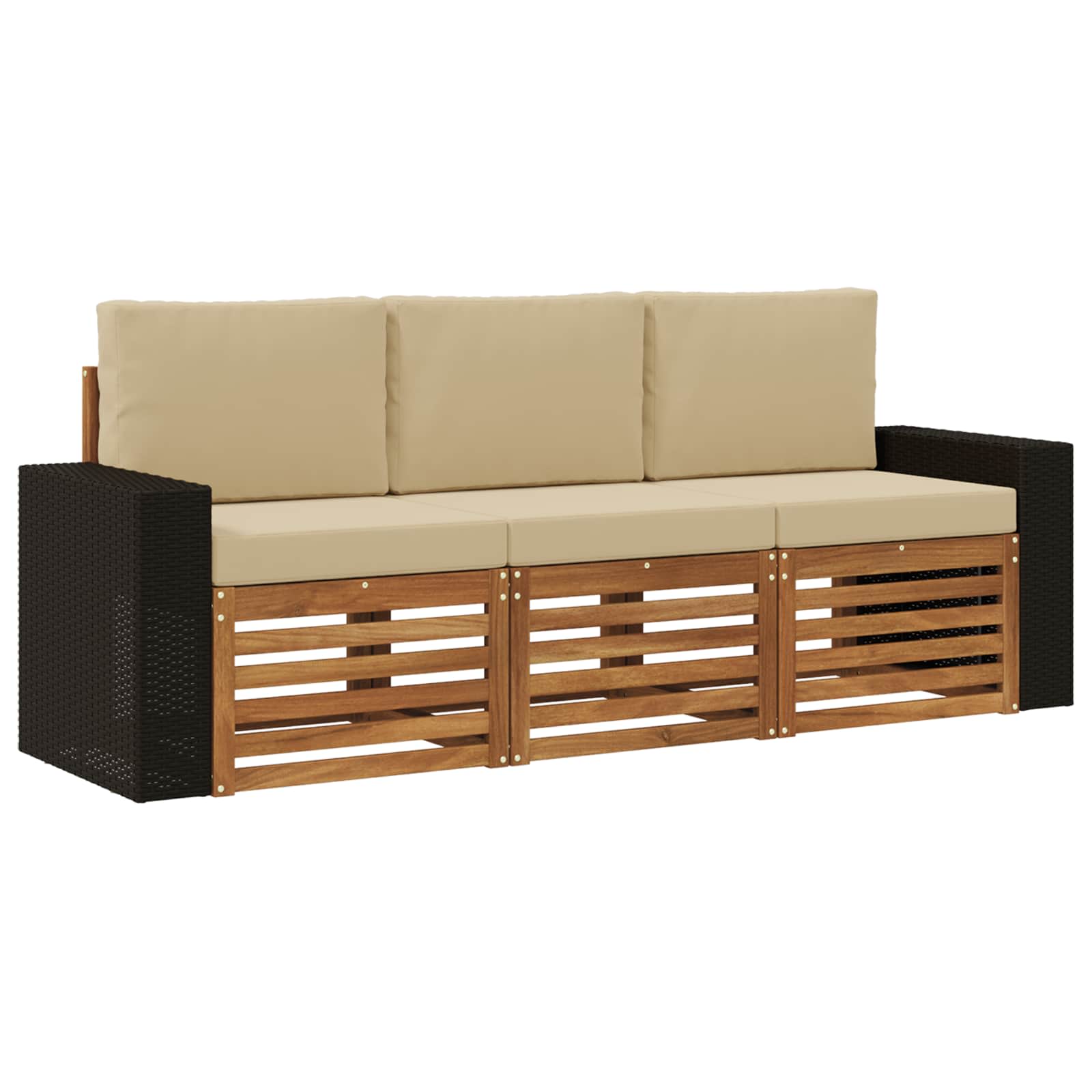 vidaXL Zestawy sof z poduszką 3 pcs Lite Drewno Akacji