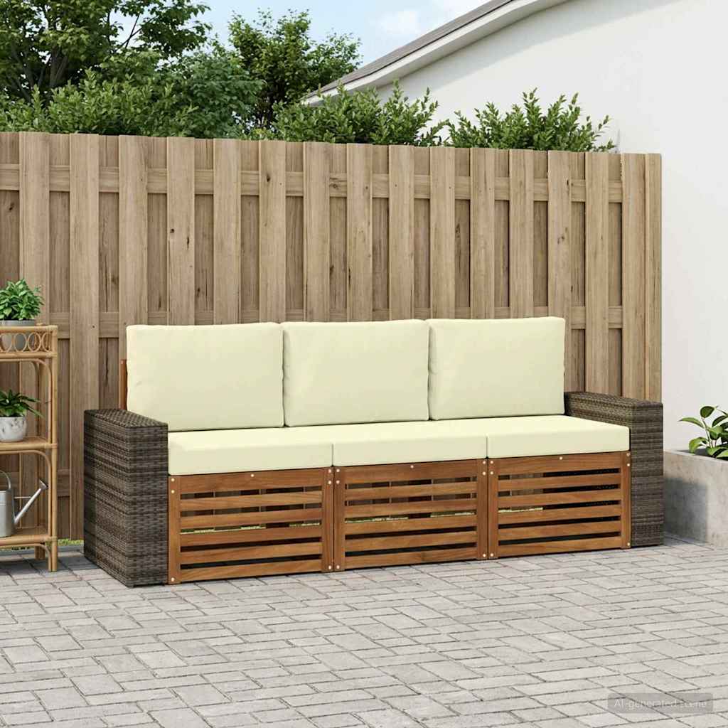 vidaXL Zestawy sof z poduszką 3 pcs Lite Drewno Akacji