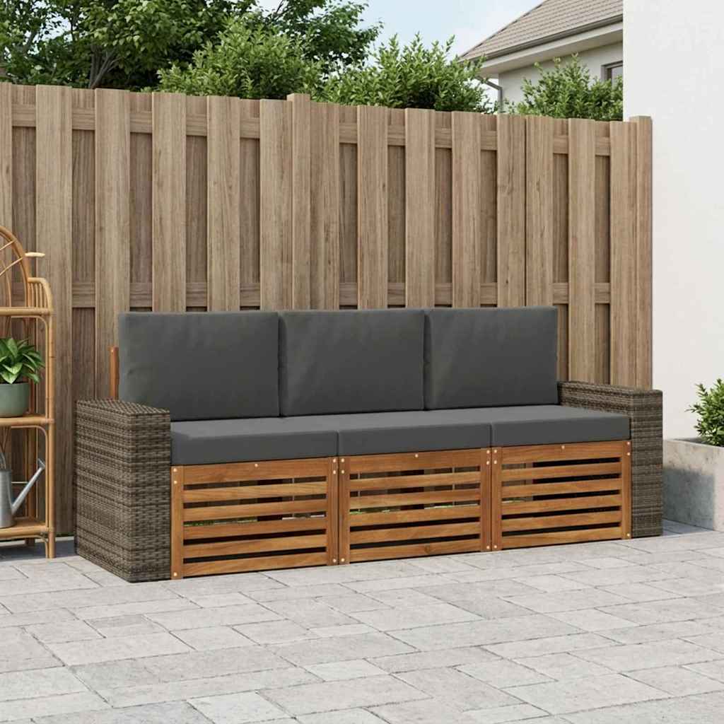 vidaXL Zestawy sof z poduszką 3 pcs Lite Drewno Akacji
