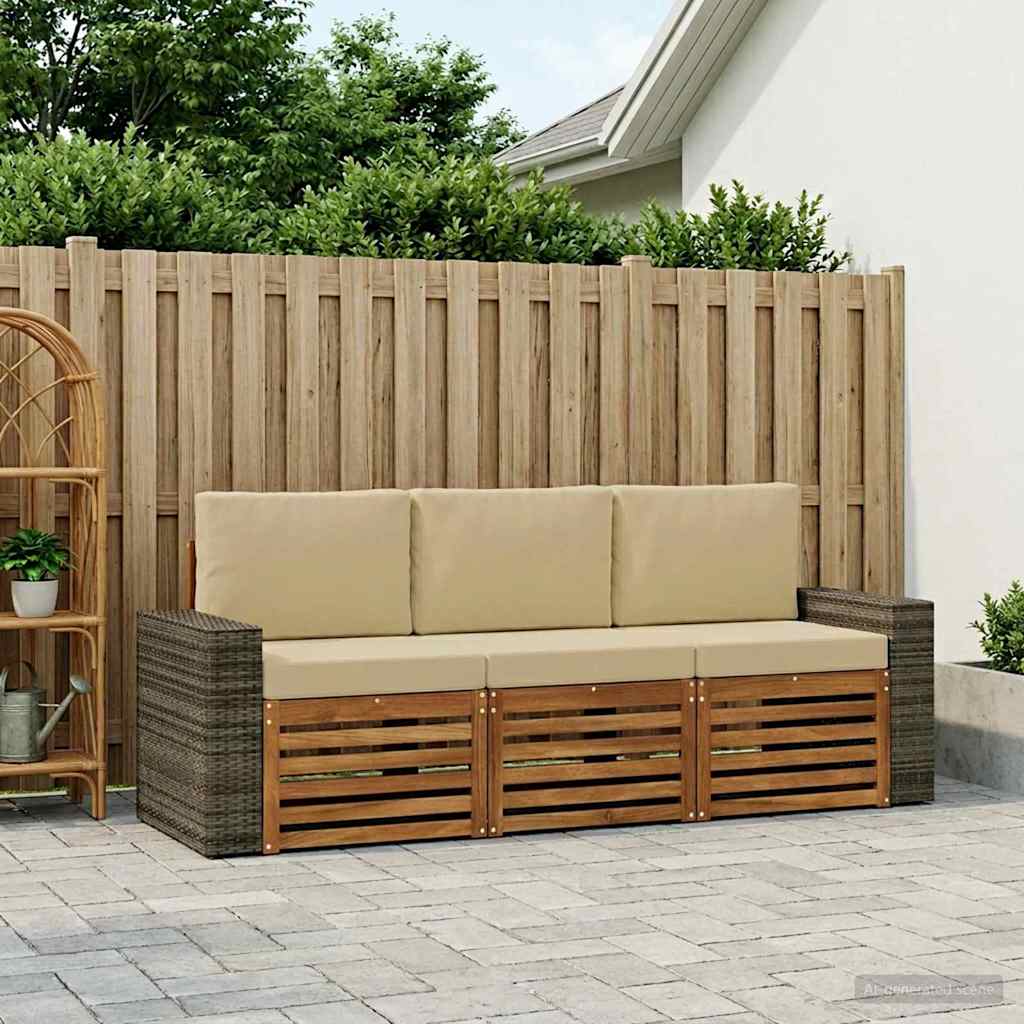 vidaXL Zestawy sof z poduszką 3 pcs Lite Drewno Akacji