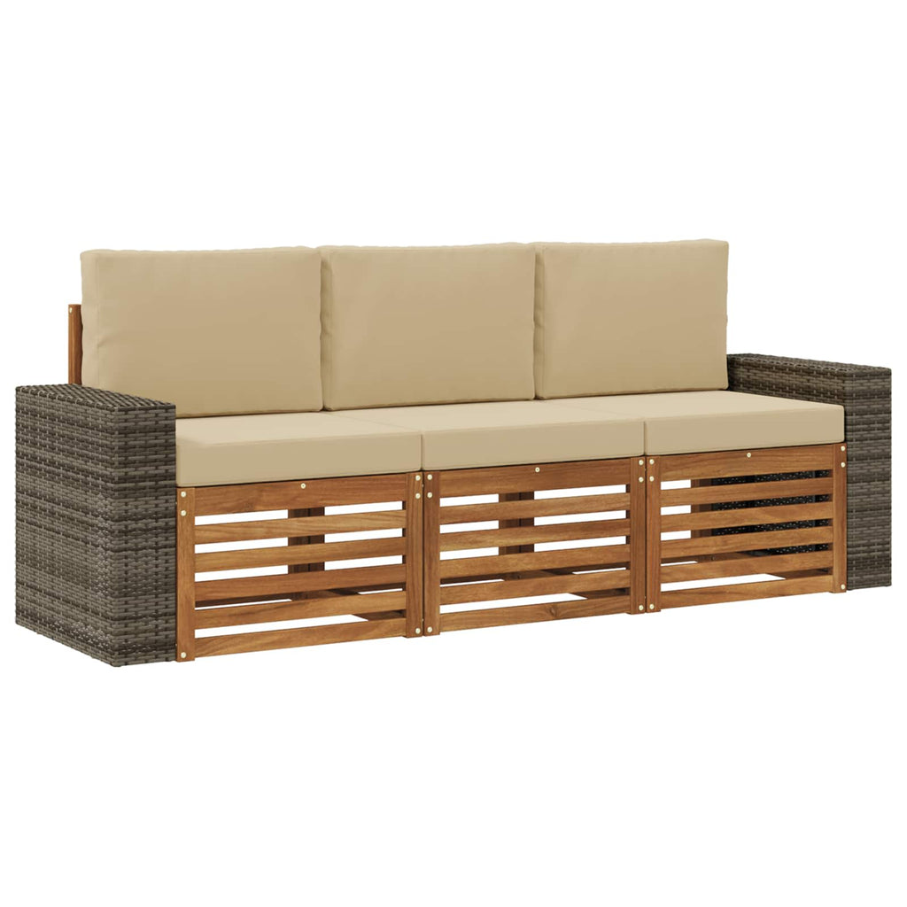 vidaXL Zestawy sof z poduszką 3 pcs Lite Drewno Akacji