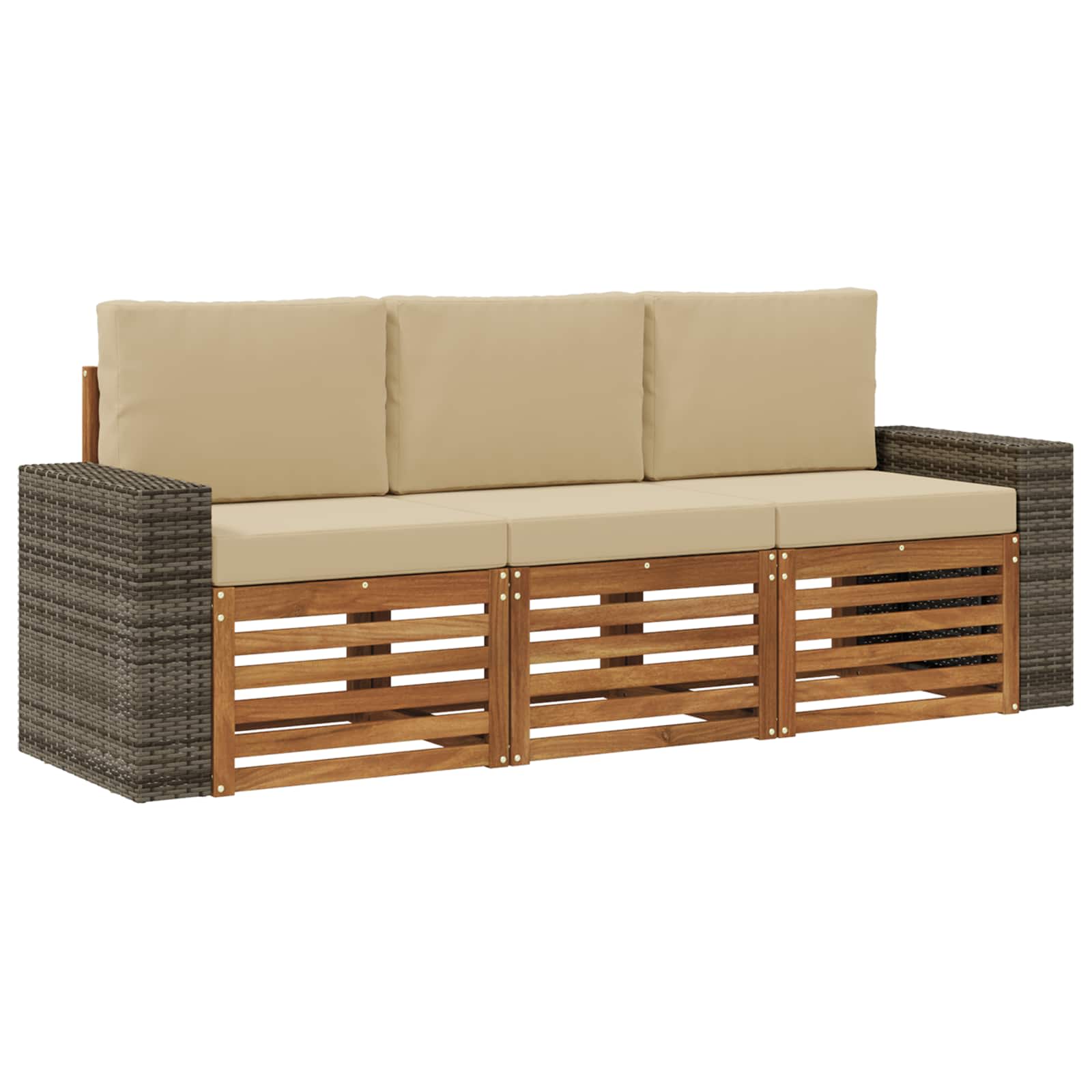vidaXL Zestawy sof z poduszką 3 pcs Lite Drewno Akacji