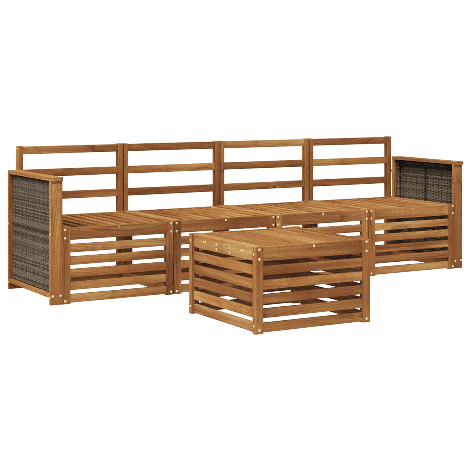 vidaXL Zestaw sof na zewnątrz 5 pcs naturalny Lite Drewno Akacji