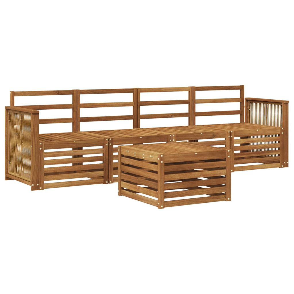 vidaXL Zestaw sof na zewnątrz 5 pcs naturalny Lite Drewno Akacji