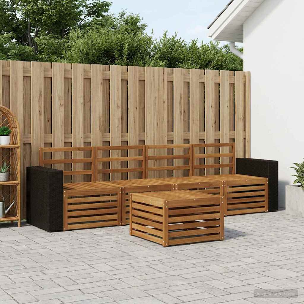 vidaXL Zestaw sof na zewnątrz 5 pcs naturalny Lite Drewno Akacji