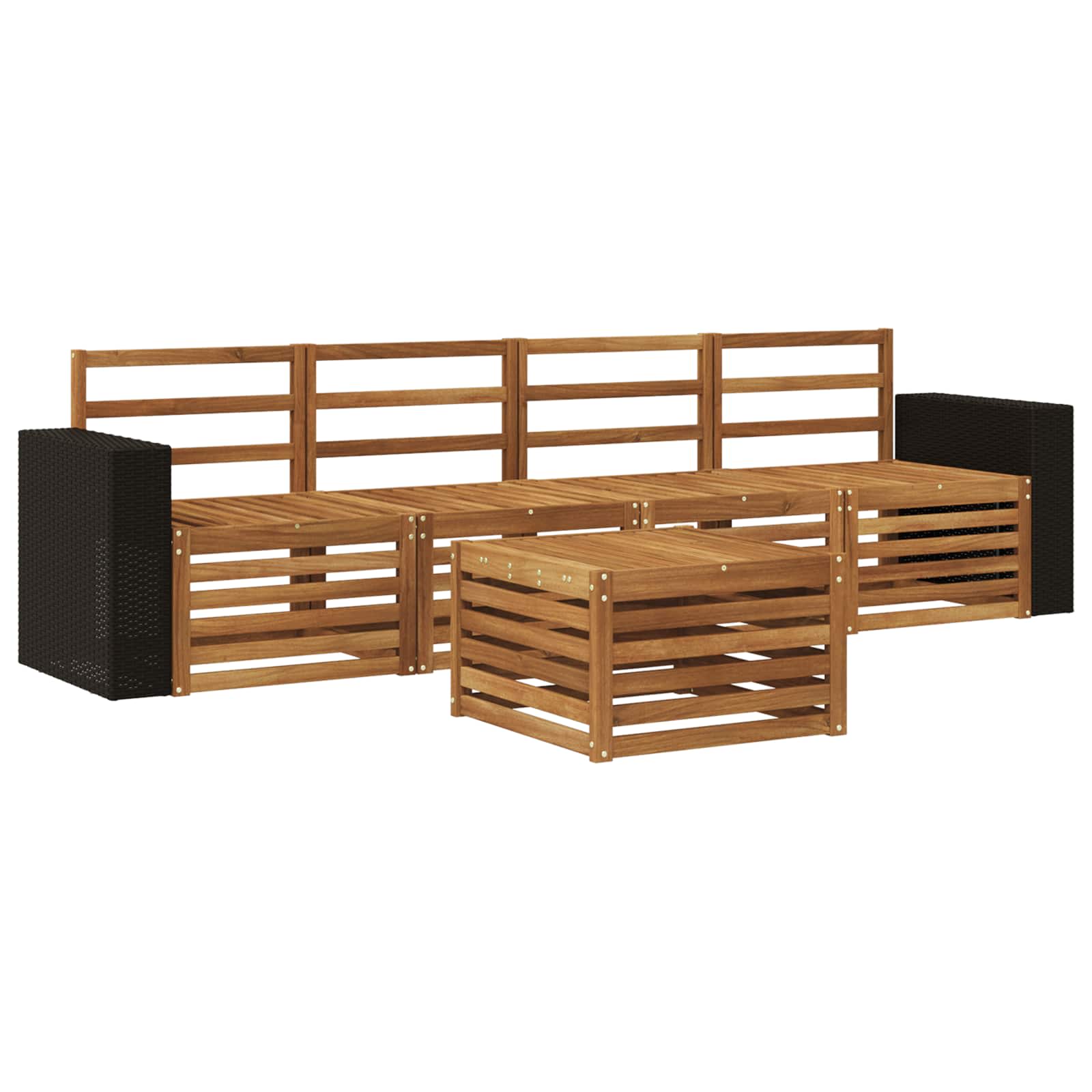 vidaXL Zestaw sof na zewnątrz 5 pcs naturalny Lite Drewno Akacji