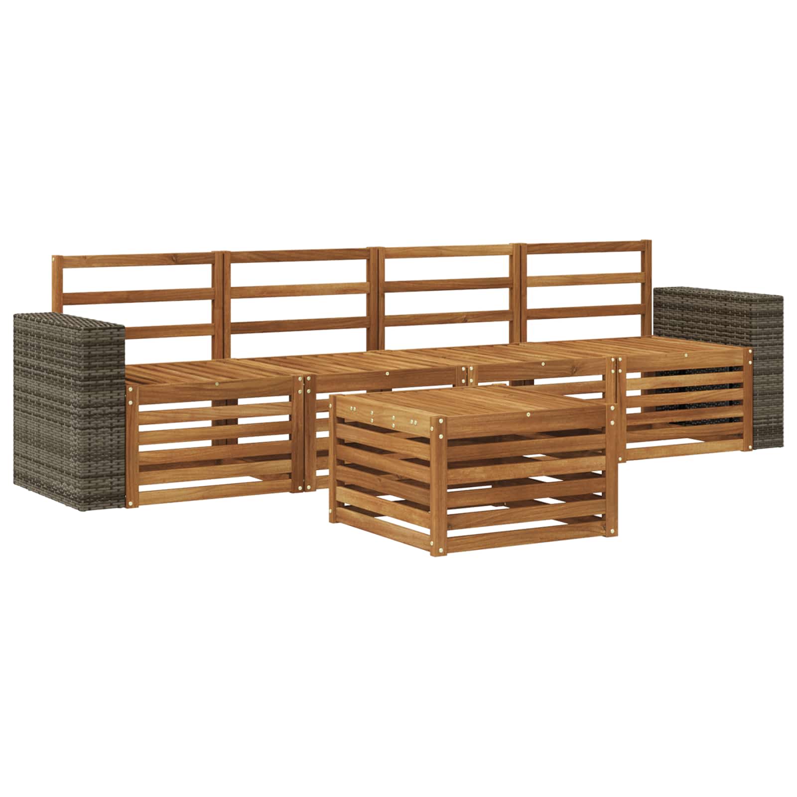 vidaXL Zestaw sof na zewnątrz 5 pcs naturalny Lite Drewno Akacji