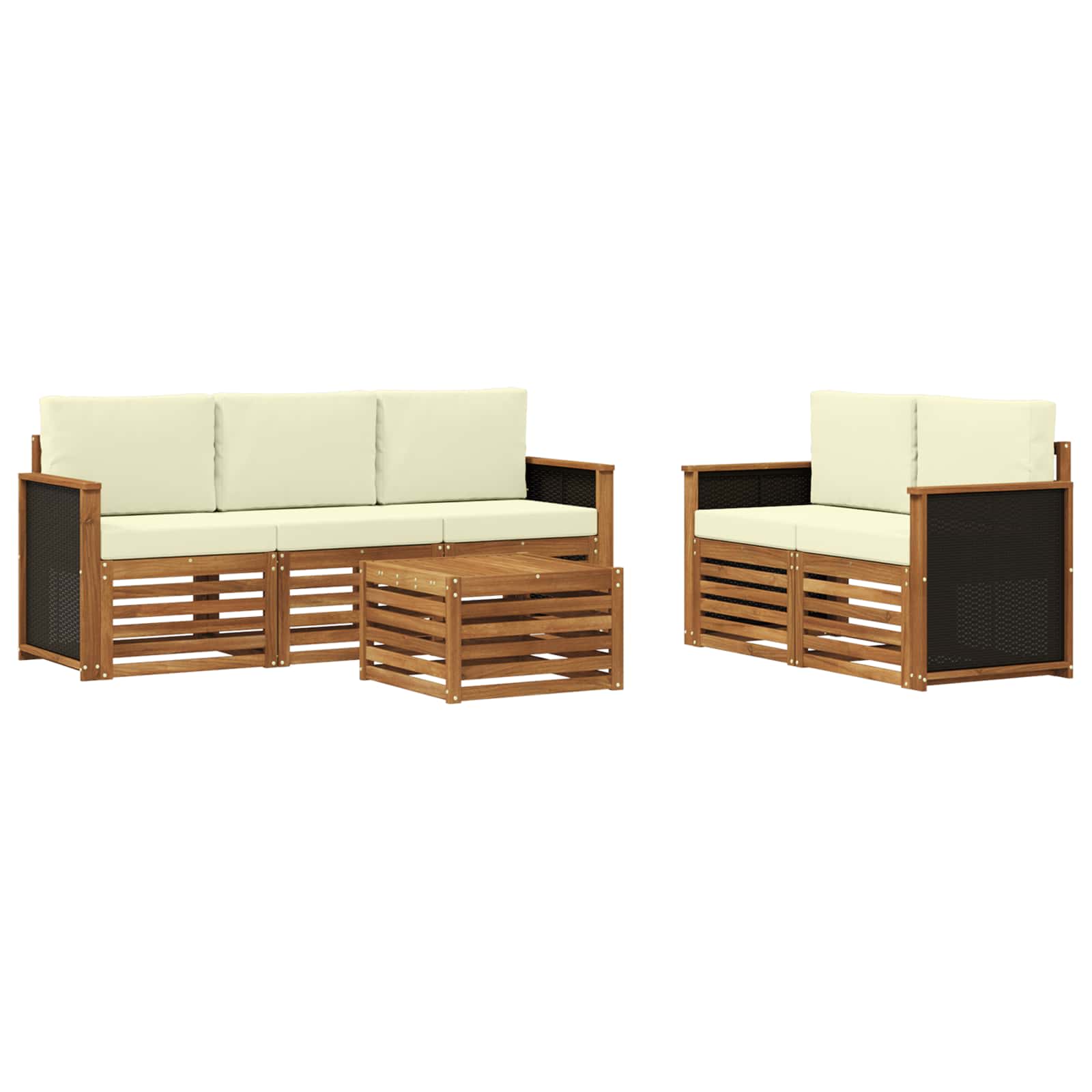 vidaXL Zestawy sof z poduszką 6 pcs Lite Drewno Akacji