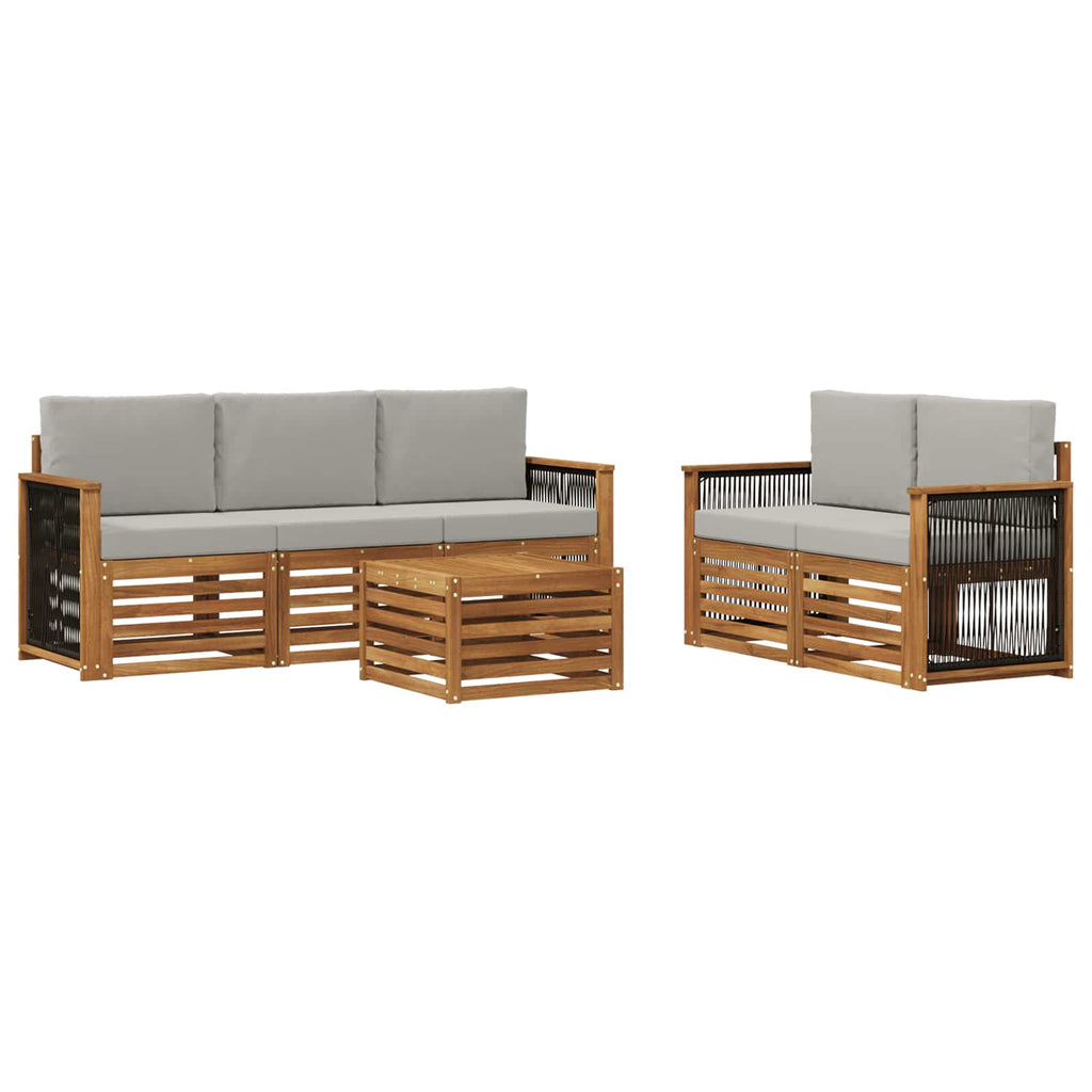 vidaXL Zestawy sof z poduszką 6 pcs Lite Drewno Akacji