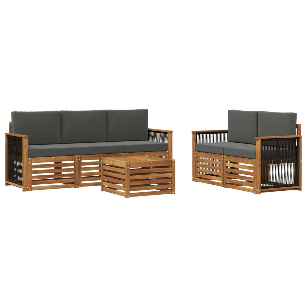 vidaXL Zestawy sof z poduszką 6 pcs Lite Drewno Akacji