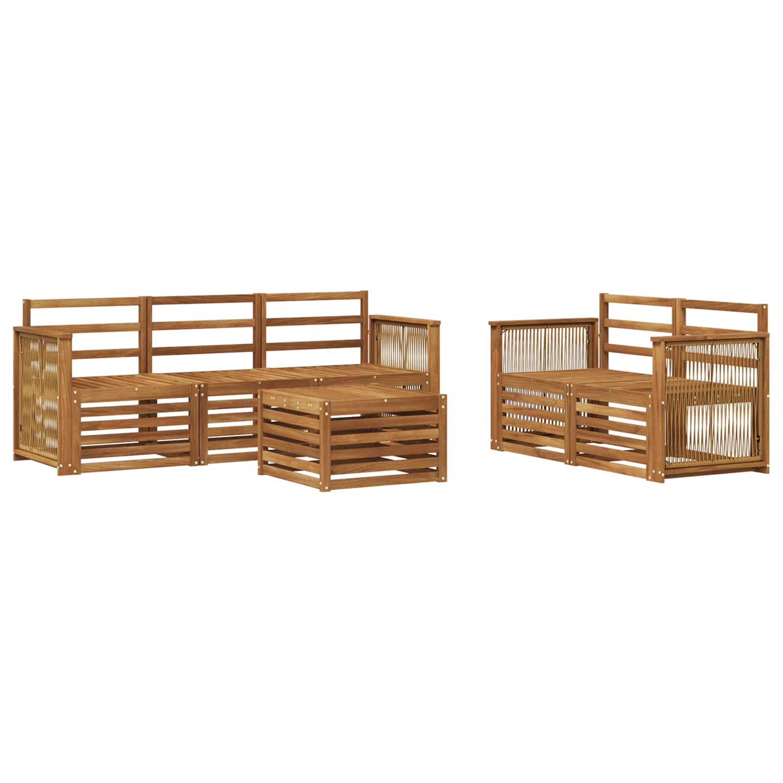 vidaXL Zestawy sof 6 pcs Lite Drewno Akacji