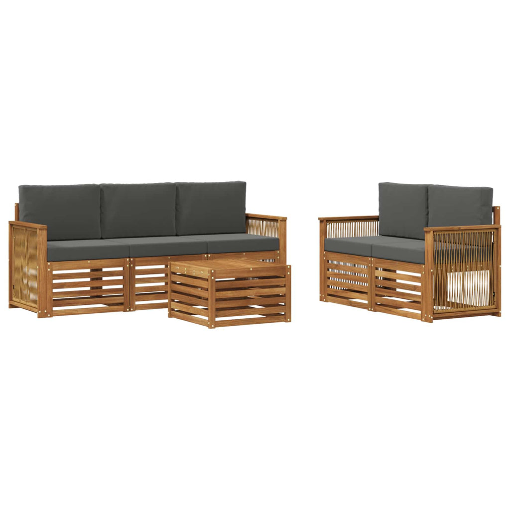 vidaXL Zestawy sof z poduszką 6 pcs Lite Drewno Akacji