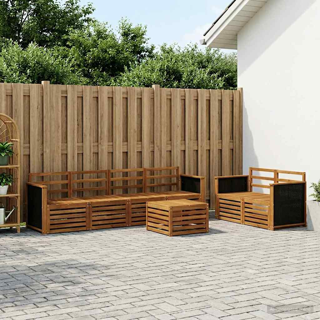 vidaXL Zestaw sof na zewnątrz 7 pcs naturalny Lite Drewno Akacji