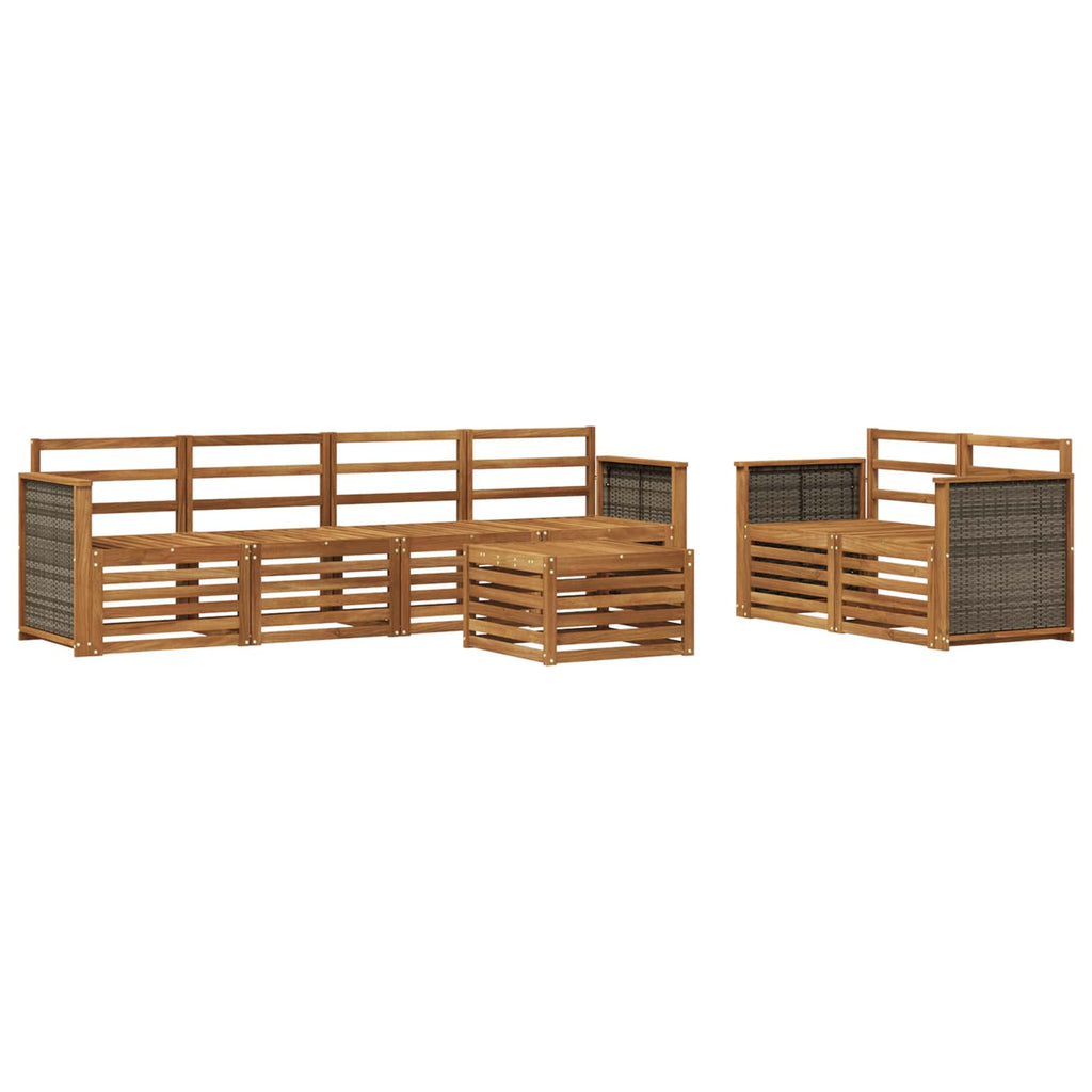 vidaXL Zestaw sof na zewnątrz 7 pcs naturalny Lite Drewno Akacji