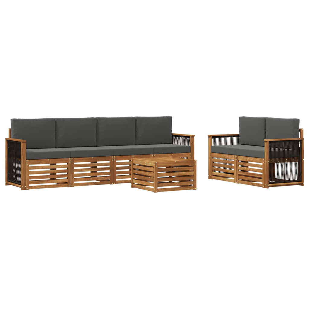 vidaXL Zestaw sof na zewnątrz z poduszką 7 pcs Naturalny i Antracytowy